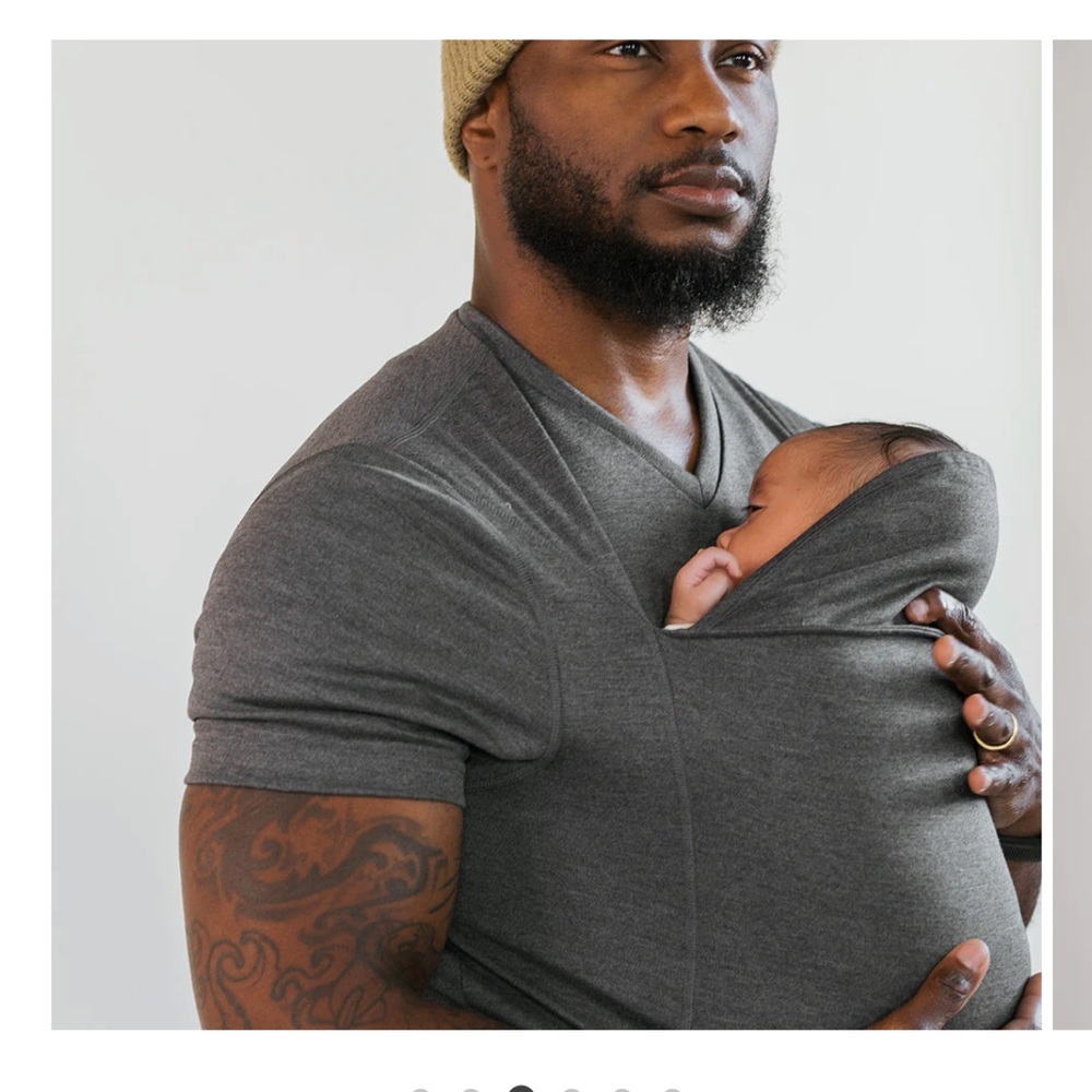 LALABU Men’s Dad Shirt for Baby Wearing in Gray size medium